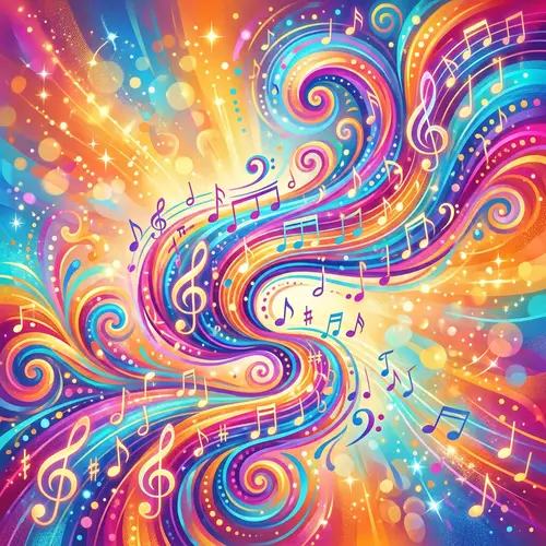 Vibrant Melodic & Upbeat Music Harmony Art