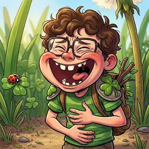 Max from Grounded: Cartoonish Laughing Face