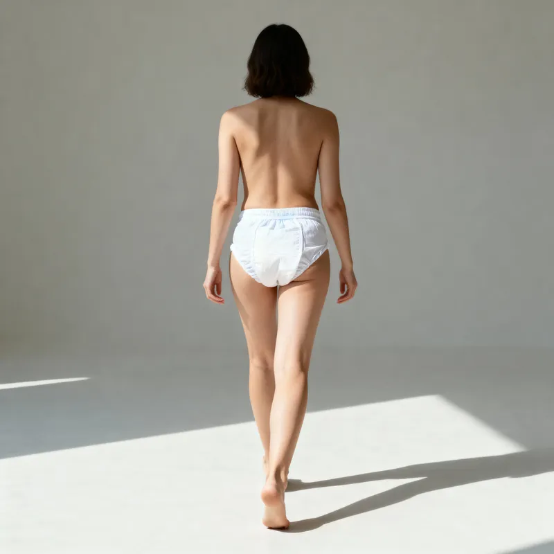Woman in Diaper Walking - Unique Style