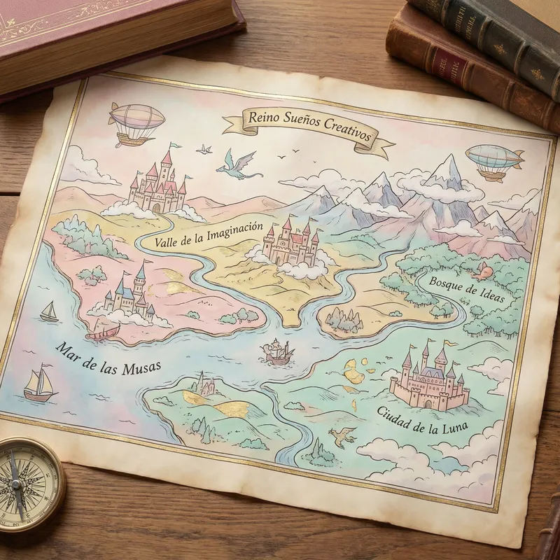 Creative Dream Kingdom Map in Pastel Tones