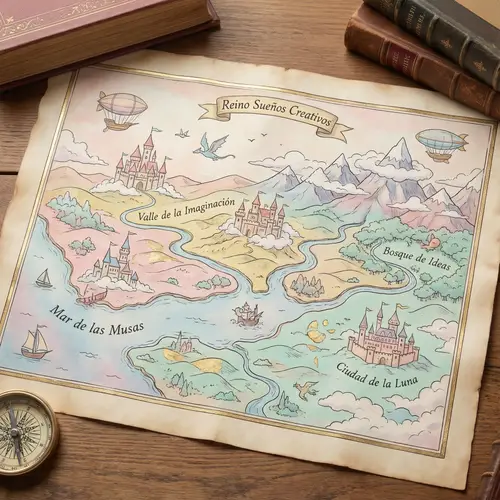 Creative Dream Kingdom Map in Pastel Tones
