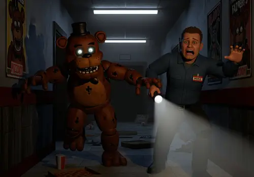 Freddy Chases the Night Watchman | FNAF Horror Scene