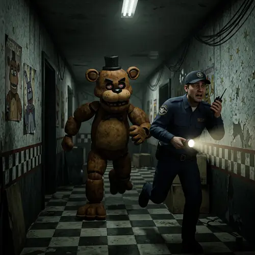 Freddy Chases the Night Watchman | FNAF Horror Scene