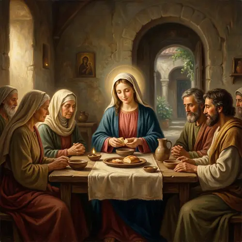 Renaissance Style Religious Figure Oil Painting on Canvas