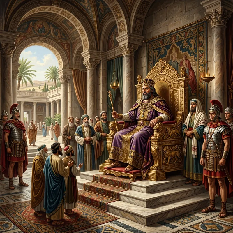 King Herod on His Throne - Biblical Artwork