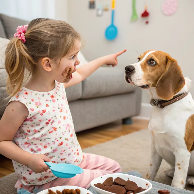 Girl Blames Dog for Chocolate Mess - Adorable Moments