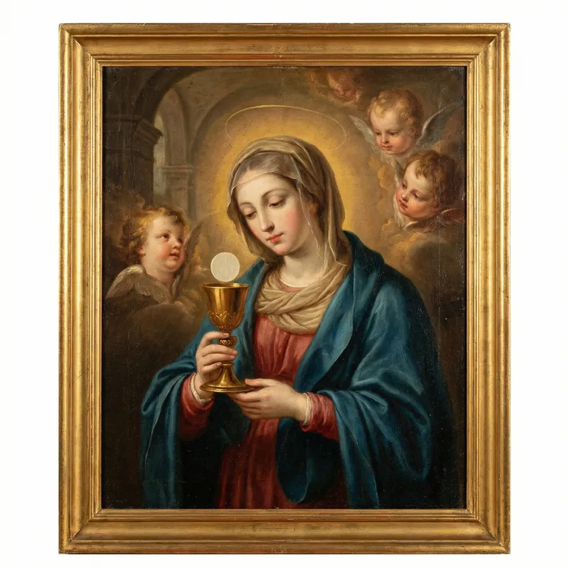 Blessed Virgin Mary & Eucharist Art - Renaissance Devotion
