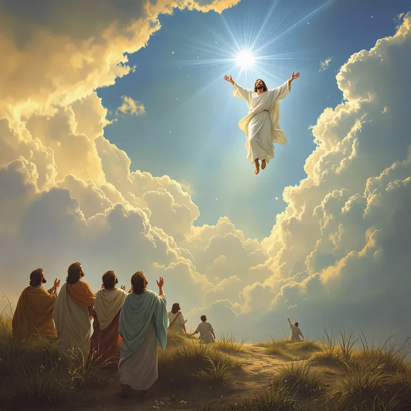 Jesus Ascending to Heaven: Biblical Scene
