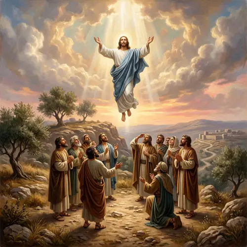 Jesus Ascending to Heaven: Biblical Scene