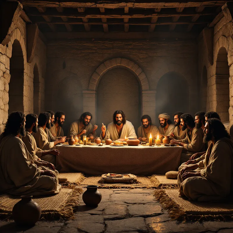 Photorealistic Last Supper in Ancient Jerusalem
