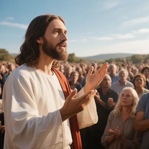 Jesus Preaching to the Crowd: A Powerful Message