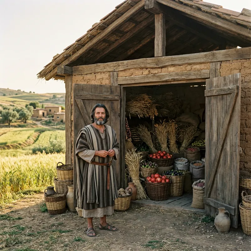 First-Century Israelite in Ancient Barn Scene
