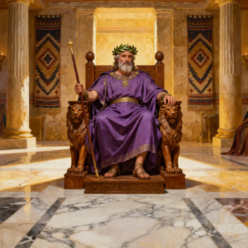 King Herod on His Throne - Biblical Artwork