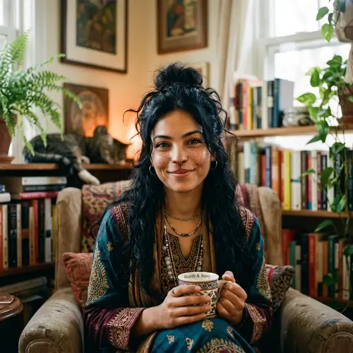 Cat Face Lady: Whimsical Middle-Eastern Woman with Cat Features