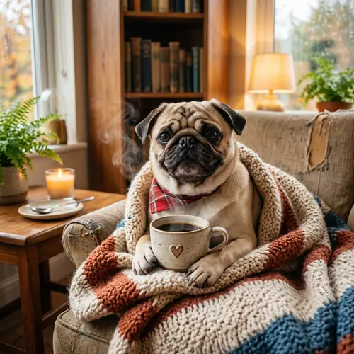 A Pug Enjoying Coffee: Cozy Moments