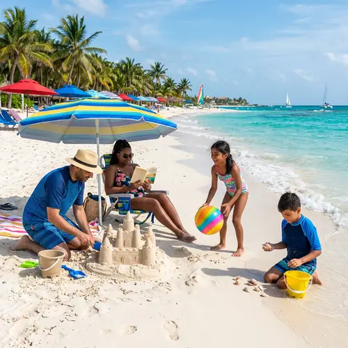 Beach Fun at Riviera Maya: Diverse Group Enjoying Vacation
