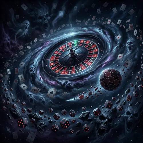 Casino Universe: Surreal Cosmic Space with Fear Emotions