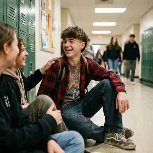 Contemporary Teenage Boy Art Portrait | Youthful & Vibrant Image