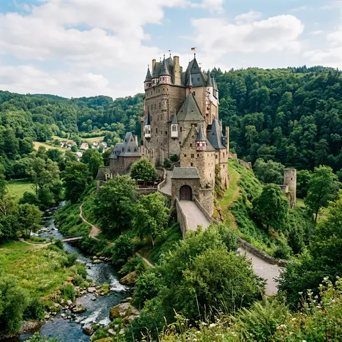 Majestic German Castle Amidst Nature's Beauty