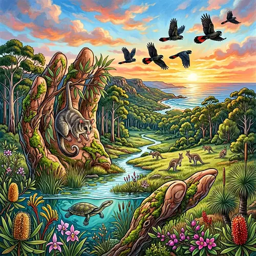 Biodiversity Conservation Illustration: Human Care & Wildlife in SW Australia