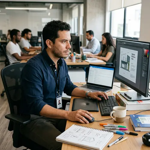 Jose Antonio - Hispanic Male Working with Intense Concentration