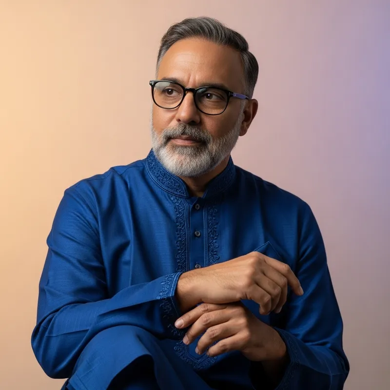 Thoughtful Portrait of a South Asian Man