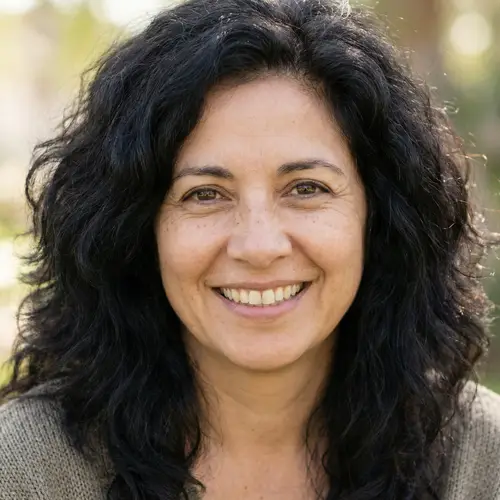Beautiful Middle-Aged Hispanic Woman with Kind Eyes