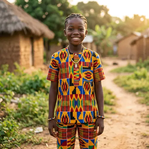 African Boy in Traditional Attire | Vibrant Colors & Intricate Patterns