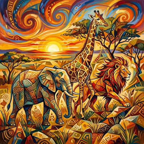 Abstract Safari Adventure: Art Inspired by Africa