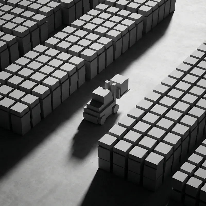 Minimalist Logistics: Warehouse & Forklift Design