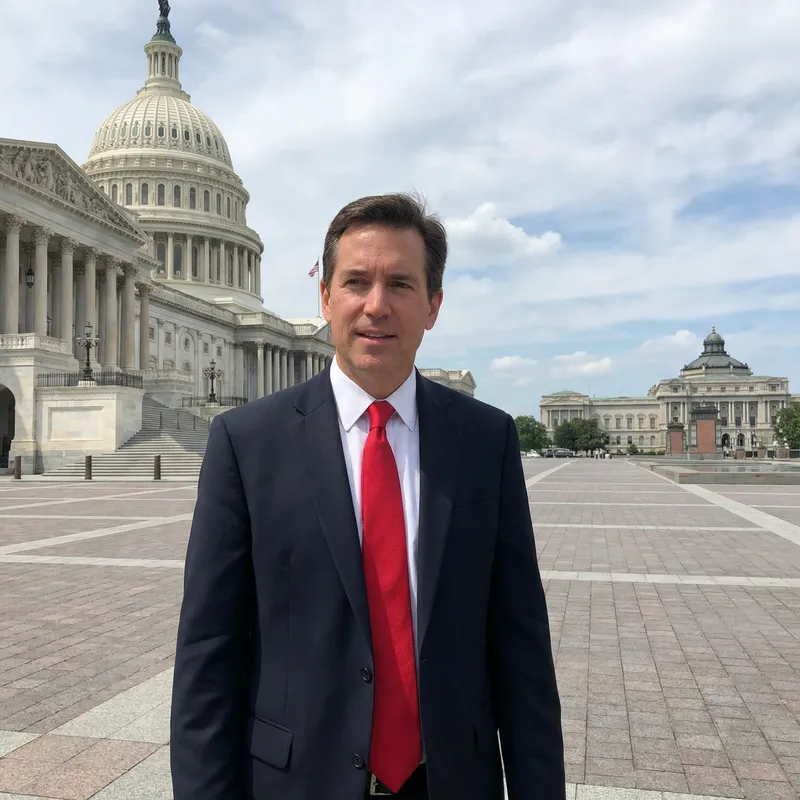 Professional Photo with Red Tie at Capitol