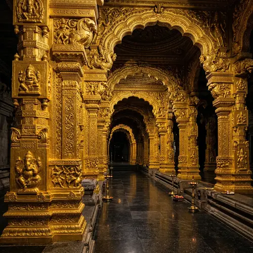 Golden Pillars of Ancient Indian Temple | Studio Photography
