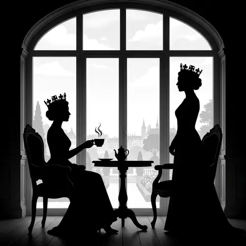 Black Queen Silhouette Art with Crown