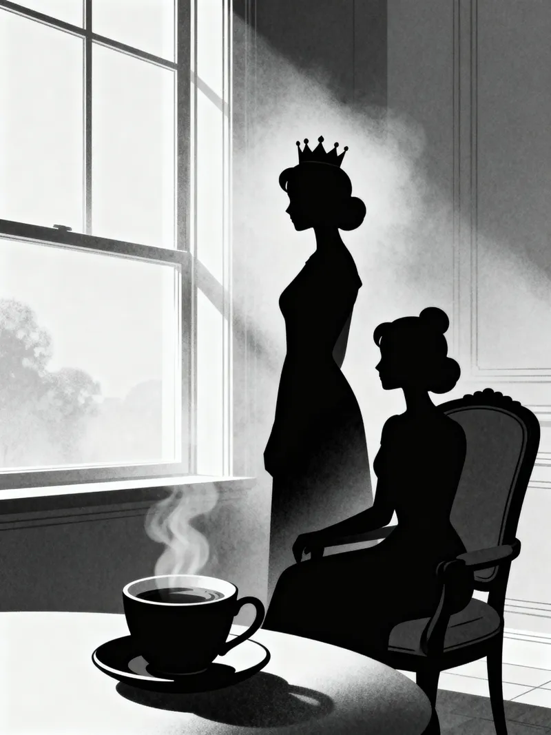 Black Queen Silhouette Art with Crown Black Queen Silhouette Art with Crown