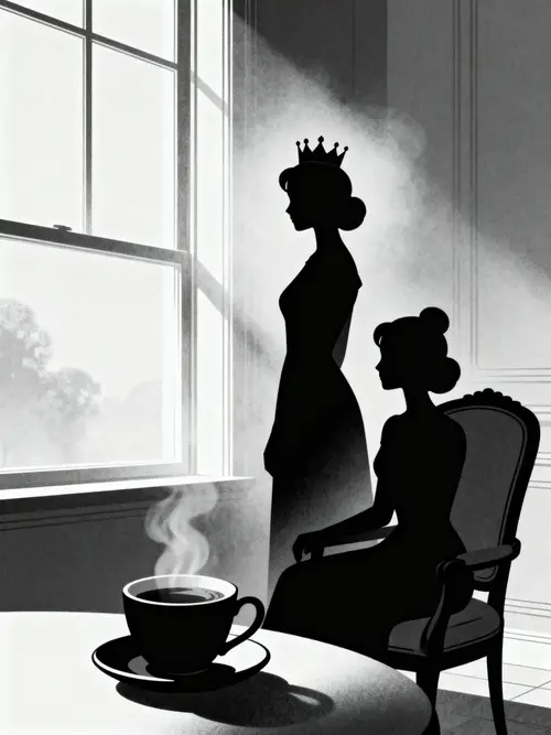Black Queen Silhouette Art with Crown