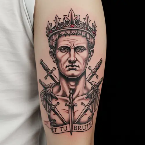 Julius Caesar Tattoo Design with Betrayal Theme