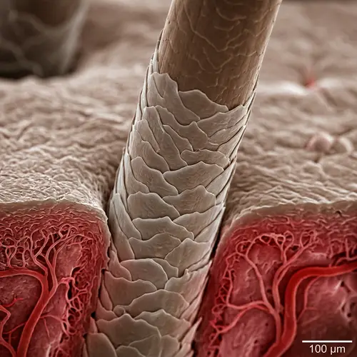 Detailed Hair Cuticle Structure Revealed | Human Hair Follicle