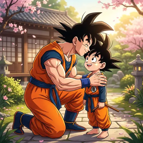 Son Goku Kissing Son Gohan - Heartfelt Moment Animated