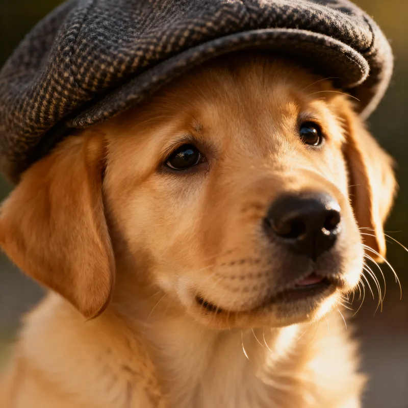 Adorable Puppy in Stylish Hat - Cute Dog Photos