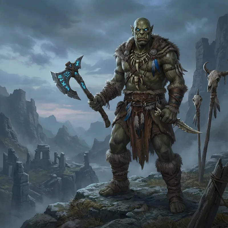 Mighty Orc Shaman: Warrior of Mystical Power