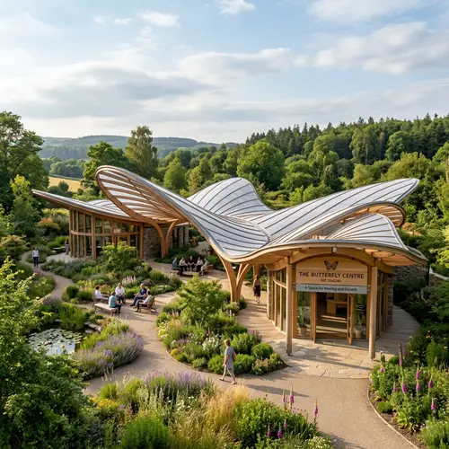 Outdoor Psychological Center Inspired by Butterfly Flight