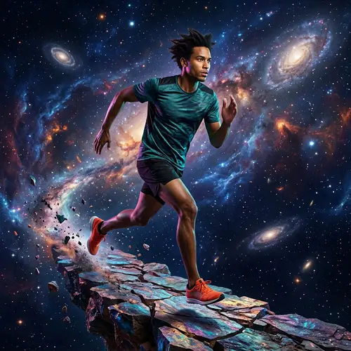 Dynamic Human Figure in Cosmic Landscape