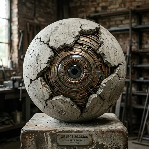 Concrete Eyeball Lens Art - Unique Design