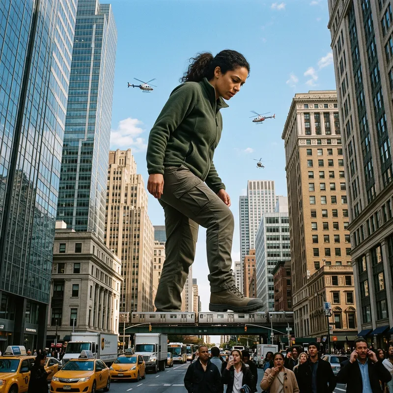 Giantess Rampaging City: Spectacular Urban Scene