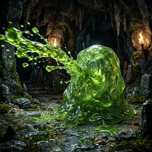 Fantasy Green Slime Blob – Acid Projectile Shooter