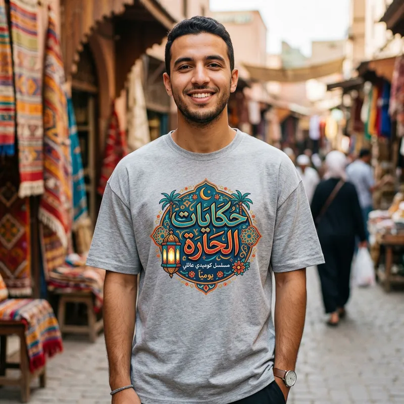 Arabic Sitcom-Inspired Tash ma Tash T-Shirt | Vibrant Logo, Colorful Arabic Script