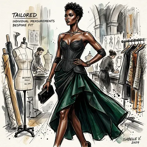 High-Fashion Bustier Illustration | Tailored Elegance