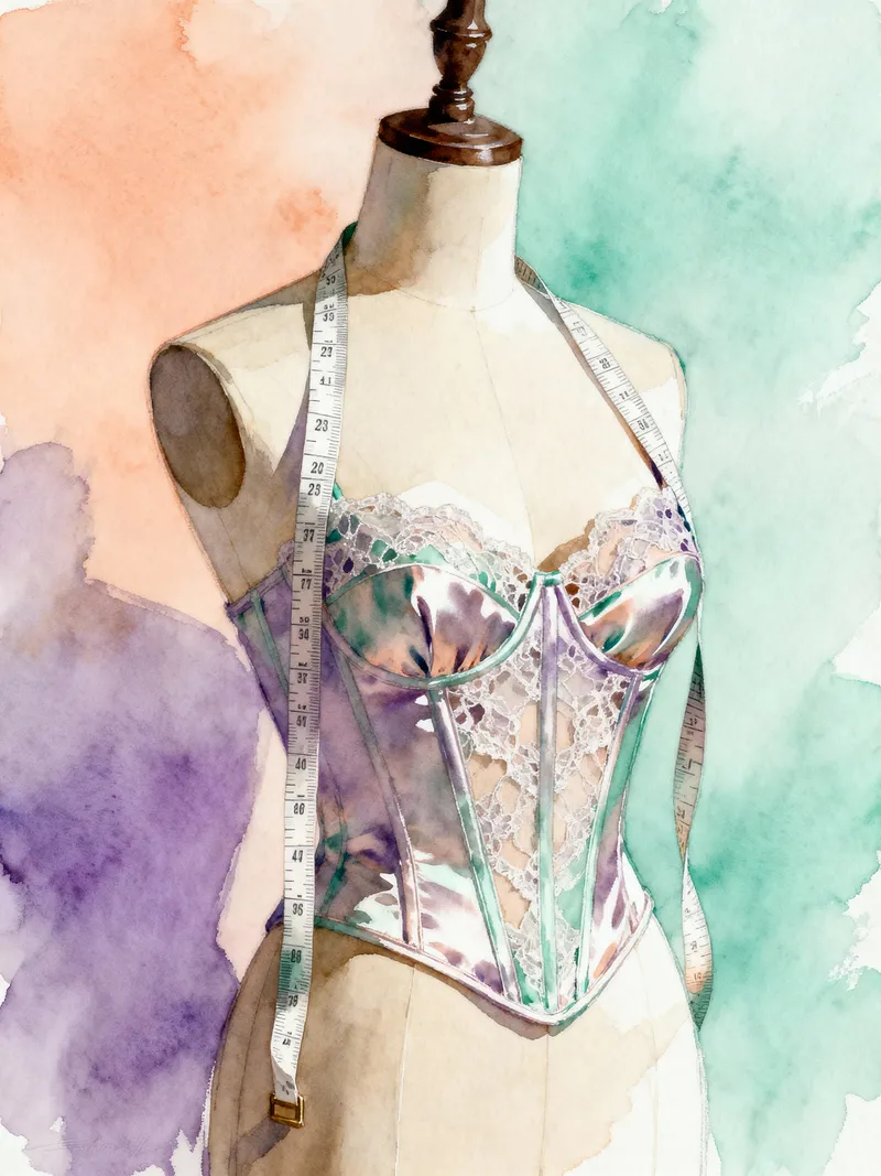 High-Fashion Bustier Illustration | Tailored Elegance