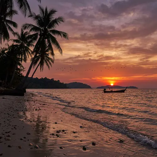 Serene Cambodian Sea Sunset View