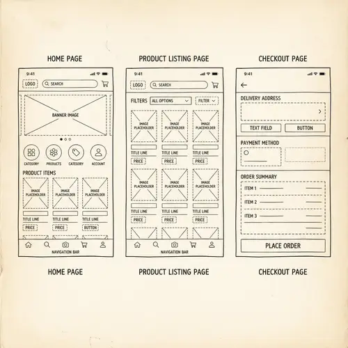 Monochrome Structural Schemes for Florist App Design